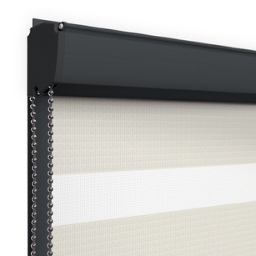 Roleta dzień - noc w kasecie z prowadnicami KOŚĆ SŁONIOWA BH-62