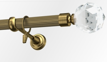 Karnisz metalowy pojedynczy fi25mm Cristal kula 180cm